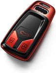 Tukellen for Audi Key Fob Cover, Special Soft TPU Key Case Cover Protector Compatible with Audi A4 Q7 Q5 TT A3 A6 SQ5 R8 S5 Smart Key (Red)