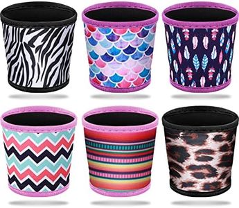 6 Pieces Hot Cup Sleeves Reusable Neoprene Cup Insulator Sleeve Washable Insulated Coffee Sleeve Heat Resistant Insulated Coffee Sleeve Cup Holders for Coffee Tea Hot Cold Beverage