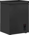Muhub 3.5 Cubic Feet Chest Freezer, Top Opening Deep Freezer, Compact Chest Deep Freezer with Removable Basket, 7 Level Adjustable Thermostat (Black, 3.5 Cu.Ft.)