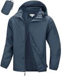 33,000ft Men's Packable Rain Jacket Waterproof Lightweight Raincoat Rain Shell with Hood for Outdoor Hiking Golf Travel