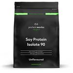 Protein Works Soy Protein 90 (Isolate) Protein Powder | 100% Plant-Based | Low Fat | No Added Sugar | Gluten-Free | Unflavoured | 1 Kg