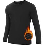 SIMIYA Thermal Underwear for Men Soft Fleece Lined Long Sleeve Thermal Shirt Slim Fit Warm Base Layer