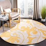 Safiya Carpet Modern Interior Handmade Tufted Soft Woolen Round Carpet Rugs for Home Living Room Dinning Room Bedroom Guest Room Kitchen & Hall Color Beige & Yellow Size 7 x 7 feet