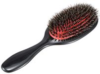 Boar Bristle Detangler Hair Brush for Curly Fine Wavy Natural Tangled Hair, Paddle Detangling Brush Anti-frizz Styling Hairbrush for Women and Men, Boar Nylon Mixed Bristle Brush, Less Hair Breakage and Pain