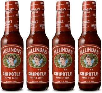 Melinda’s Chipotle Hot Sauce - Gourmet Chipotle Sauce - Made with Chipotle Peppers, Habanero Peppers, Carrots, Onion, Papaya & Lime Juice - Keto, Kosher, Vegan, Gluten Free Hot Sauce - 5oz, 4 Pack