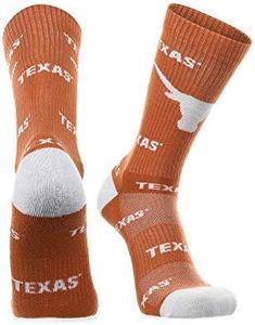 Texas Longhorns Socks Sock Mayhem Crew (Burnt Orange/White, Large)