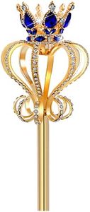 BuLuBuLu Costume Wands Queen King Scepter Rhinestone Fairy Princess Wand Role Play Props for Party Wedding Valentines Day Dress-up Costume (Blue)