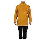 Heavy Duty Welding Jacket Leather Welding Apron with Sleeve,Welding Jacket Leather Apron Long Coat, Heavy Duty Welding Jacket Heat Flame Resistant Weld Coat (Color : Giallo, Size : X-Large)