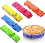 Patelai 6 Pieces Bake Even Strips Cake Pan Dampen Strips Cake Pan Baking Strips Absorbent Thick Baking Tray Protection Strap for Clean Baking Edges(Cute Style)