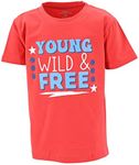 Unique Baby Boys 4th of July Shirt Kids Patriotic Shirt for Fourth of July (8Y, Wild & Free)