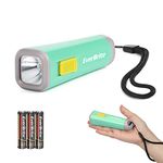 EverBrite Kids Flashlight, Mini LED Flashlight, Plastic Torch Use for Emergencies, Camping, Outdoor with Lanyard 3AAA Battery Included, Green