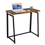 Moustache Foldable Desk, 31 inch Folding Small Computer Desk Stable Metal Frame, No-Assembly Writing Desk for Home Office