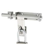 Sayayo Gate Latch for Wooden Gates Garden Gate Lock Heavy Duty SUS304 Stainless Steel Solid Door Bolt 170MM Length, 13MM Dia Bar Brushed Nickel, EMCX9800 (Not Including Padlock)