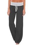 Famulily Women Comfy Plain Lounge Pants Trousers Sweatpants Dark Grey XL