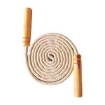 ULTIMATE GOAL Sports Wooden Jumping Skipping Rope | Unisex | Brown Handle | White Rope | Exercise & Fitness & Workout For Men & Women | (Lenght - 213 cm, Diameter - 1 cm)