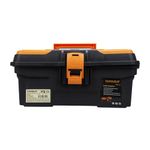 Taparia PTB13 Compact Plastic Tool Box with Organizer (Orange and Black)