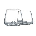 Greenline Goods Whiskey Glasses Set | Large 14 oz Crystal Glass | Hand Blown Set of 2 - Uniquely Designed Bourbon & Scotch Tasting Glasses - Old Fashioned Cocktail Rocks Wisky Glasses