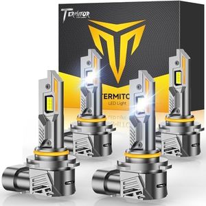 Termitor 9005 9006 Light Bulbs Combo, 60,000LM 900% Super Bright 6500K Cool White, 360° Adjustable Quick Install, 1:1 Mini Size 9005/HB3 9006/HB4 Fog Light Bulb, Plug N Play, Pack of 4