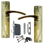 Atom Heavy Duty Mortise Door Lock for Bedroom, Living Room, Main Door, Brass Antique Finish | 3 Keys | 6 Lever Double Stage Lockset for House Hotel Office(1003KY)