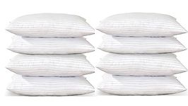 Stripe Pillows Hotel Quality Luxury Hollow Fibre Stuffed Anti-Allergy Pillows Designed for Back Stomach & Side Sleeper Bed Pillows-Bounce Back Support Soft Pillow-Standard Size 74x48cm (Pack of 8)