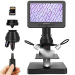 Andonstar AD246-P Digital Microscope with 7'' Screen, Coin Microscope for Error Coins Whole Coins, 1000x 3 Lens 1080P FHD Video Record, Biological Microscope Kit for Adults and Kids, Prepred Slides