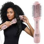 IKONIC 3-In-1 Express Styler Hot Air Brush|1.5-Inch Barrel|Hair Dryer Hair Straightener Volumizer Blow Dryer Styling Tool,1200 Watt,Pink For Women
