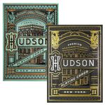 Hudson Playing Cards 2 Pack Decks | 1 Deck Hudson Teal and 1 Deck Hudson Black Playing Cards | by Theory11 | with Embossed Tuck Boxes