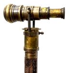 Royal Antique Compass Telescope Walking Stick Nautical Solid Wooden Cane Party Theme - Vintage Antique Gray