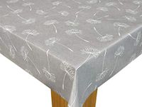 Karina Home Megan Wipe Clean Tablecloth Vinyl PVC (Grey, 180cm x 140cm)