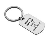 Eilygen Dad Keychain Dad Gift Stainless Steel Dog Tag Key Chain for Dad Papa Gramdpa (World's Greatest Farter (I Mean Father))