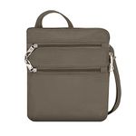 Travelon Anti-theft Classic Slim Dbl Zip Crossbody Bag, Nutmeg