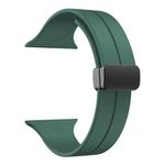 HUMBLE Magnetic Watch Strap Compatible with (42-44mm/45mm), Soft Silicone Sports Wristband for Watch Series 7/6/5/4/3/2/1/SE (Watch Not Included)-Green