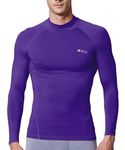 EXIO Japan Men's Mock Turtleneck Compression Shirt Cool&Dry Baselayer Top EX-T02 (2X-Large, EXT02-PP)