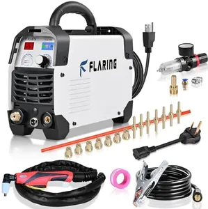 FLARING Plasma Cutter,55 Amp Plasma Cutter Machine 120V 240V 3/5" (15mm) Max Cutting 2/5" (10.23mm) Clean Cut IGBT High Frequency Inverter Touch ARC Plasma Cutter with Consumable Set Update 5th FC550D