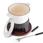 Swissmar F66707 Sierra 1.6-Quart Cast Iron Meat Fondue Set, 11-Piece, White