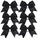 Cheerleader Bows Cheerleading 8 inch Sparkle Ponytail Holder Hair Tie Schoolfor High School College Girl Team Sports 6 Pcs ââ‚¬¦ (Black)