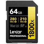 Lexar Gold Series Professional 1800x 64GB UHS-II U3 SDXC Memory Card