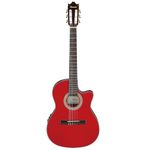 Ibanez GA35TCE-SRR Classical Electro Acoustic Guitar – Thinline Cutaway Nylon String with Spruce Top, Sapele Back & Sides, Undersaddle Pickup, AEQ210T Preamp & Onboard Tuner - Sapphire Red High Gloss