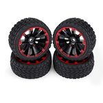 RC Car Tires, RC Car Rubber Tire 4 Pcs/Set Tires Rubber Tyre Racing Off-Road Vehicle Wheel Rim for hsp redcat Exceed RC hpi 1/10 Car Part (Grain Pattern)