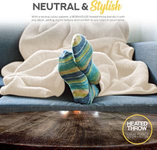 MONHOUSE Electric Sofa Blanket – Beige Heated Throw