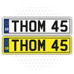 Landing Design's 2 x KIDS PERSONALISED NUMBER PLATES STICKERS (140mm x 35mm) CHILDREN'S TOY RIDE ON CAR SELF ADHESIVE VINYL STICKER