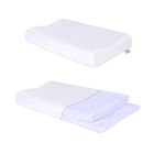 SUQ I OME Slim Sleeper-Gel Thin Sanwich Memory Foam Pillow for Sleeping,Low Contour & Cervical Profile,for Neck Pain, Stomacher Sleeper (23.6x13.7x2.4/3.54 inch Gel, Soft)