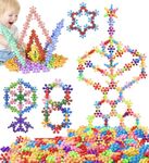 KHAMOSH TRADERS™ Star Interlocking Colorful Blocks Educational Construction Blocks for Boy&Girl,Multicolored Flowers and Star Shapes for Creative Play (100 ps Star Block)