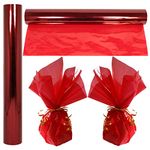 Cellophane Wrap Roll Red | 100ââ‚¬â„¢ Ft. Long X 16ââ‚¬Â in. Wide | 2.3 Mil Thick Transparent Red | Gifts, Baskets, Treats, Cellophane Wrapping Paper | Colorful Cello Christmas, Holiday Color| by Anapoliz