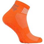 Rainbow Socks - Women Men Cotton Non Slip Grip ABS Sport Socks - 1 Pair - Orange - Size 12-14