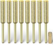EzzDoo Bits Titanium Plated Diamond Sharpening Wheels - High Hardness 7/32 chainsaw files for Electric Chainsaw Sharpener. 8 pcs. (7/32'', 5.5mm)