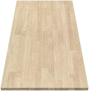 ARIEL 60 x 25 x 1.5 Hevea Unfinished Butcher Block Countertop, Solid Wood Butcher Block Table Top for DIY Workbench Top, Dining Table Top, Kitchen Island Top, Washer Dryer Top