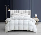 Maple&Stone Feather Down Duvet Twin Size, Ultra Warm Duvet Insert with 8 Corner Tabs, Comforter with 100% Cotton Cover - (White, 68 x 90 Inches)