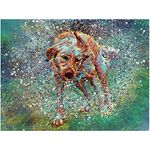 Labrador Dog Wall Art Print, Yellow Fox Red Lab Dog Memorial, Abstract Dog Picture Gift Choice of Sizes A4 A3 Hand Signed Unframed Print by Dog Portrait Artist Oscar Jetson. (a3)
