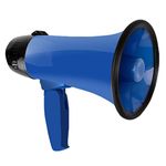 INOOMP Megaphone Speaker, Loud Hailer, Rechargeable Battery Handheld Megaphone, Air Horn Handheld, Recording Bullhorn (Blue)